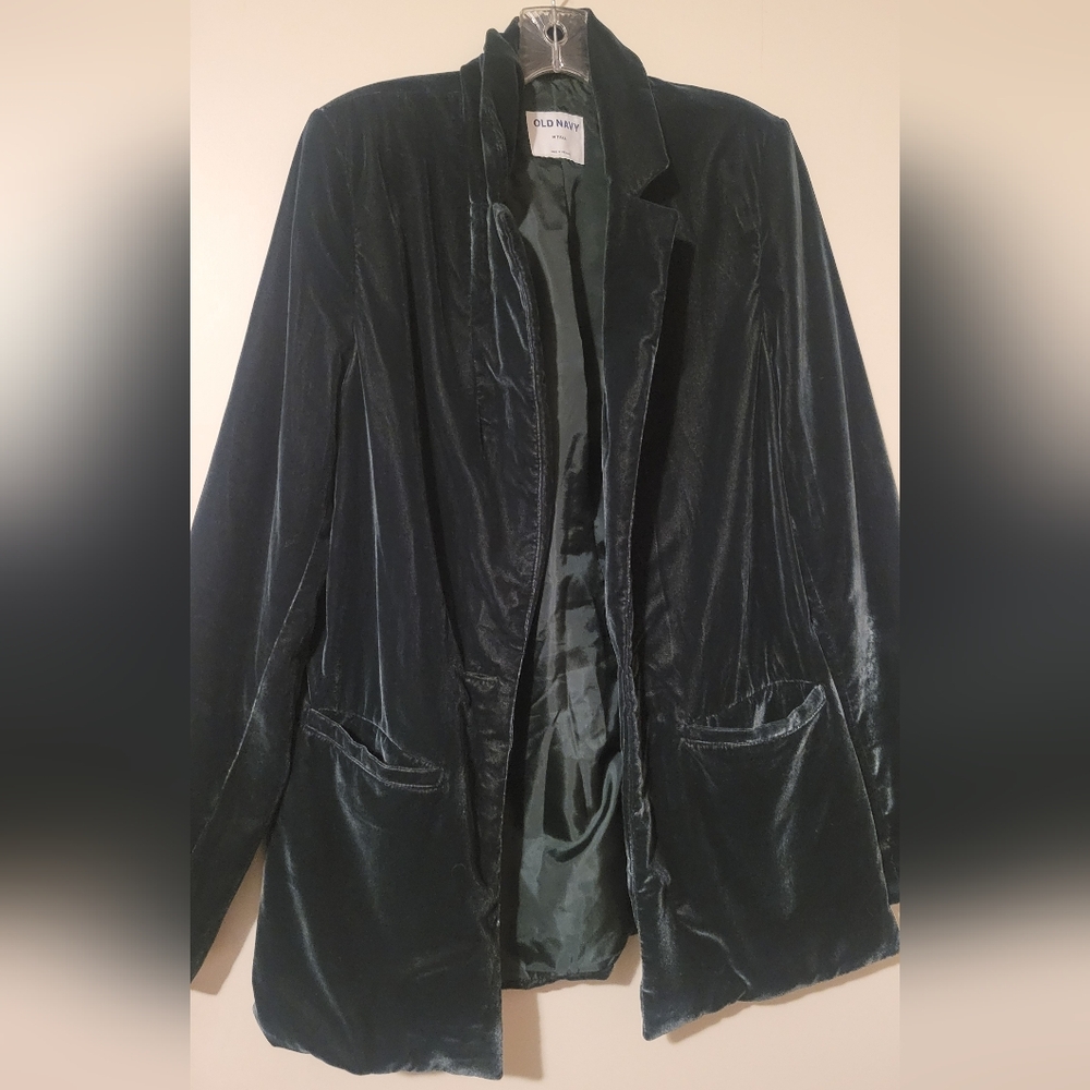 Emerald Green Velvet Blazer